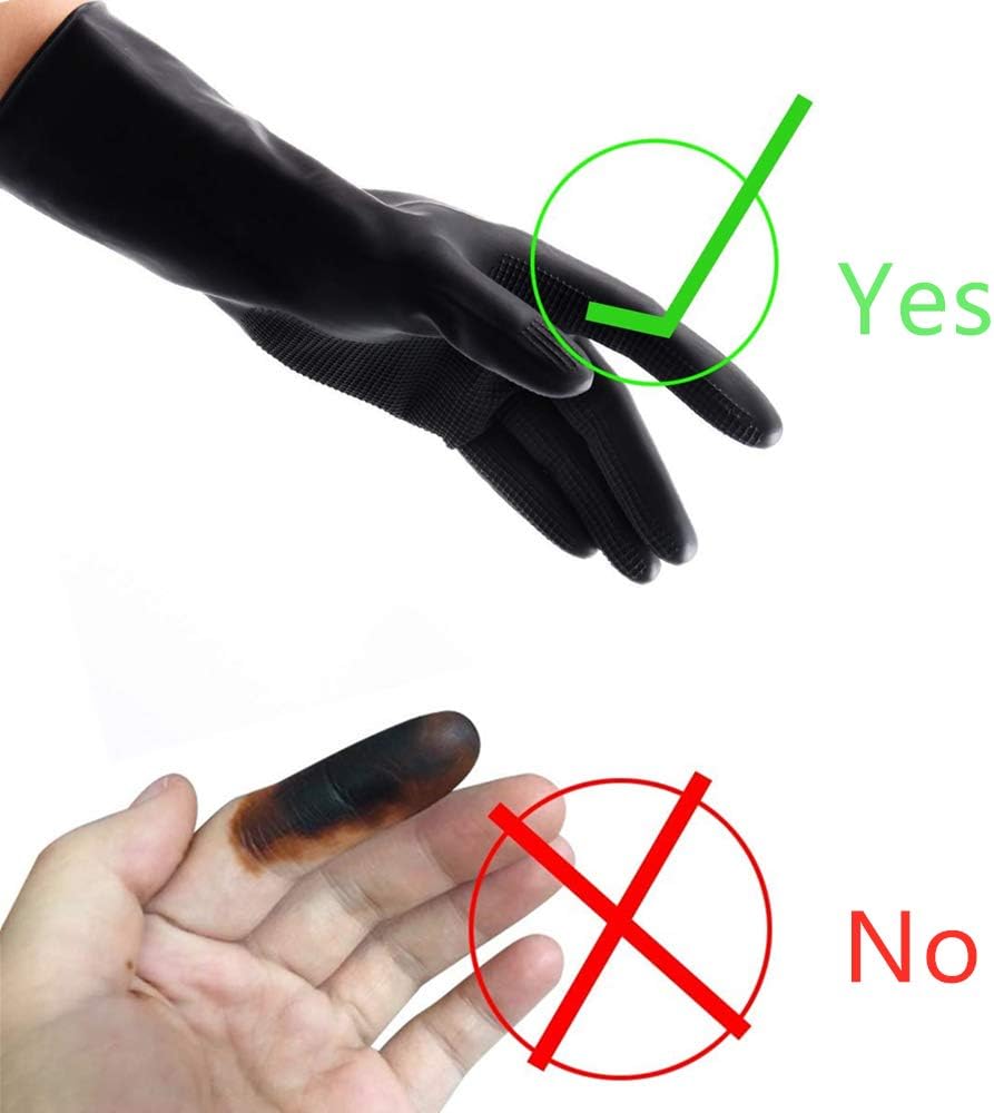 2Pairs Hair Dye Gloves Hair Color Latex Gloves for Hair Salon Hair Dyeing Cleaning Cooking Dishwashing, Black, 4 Piece Assortment - Image 5