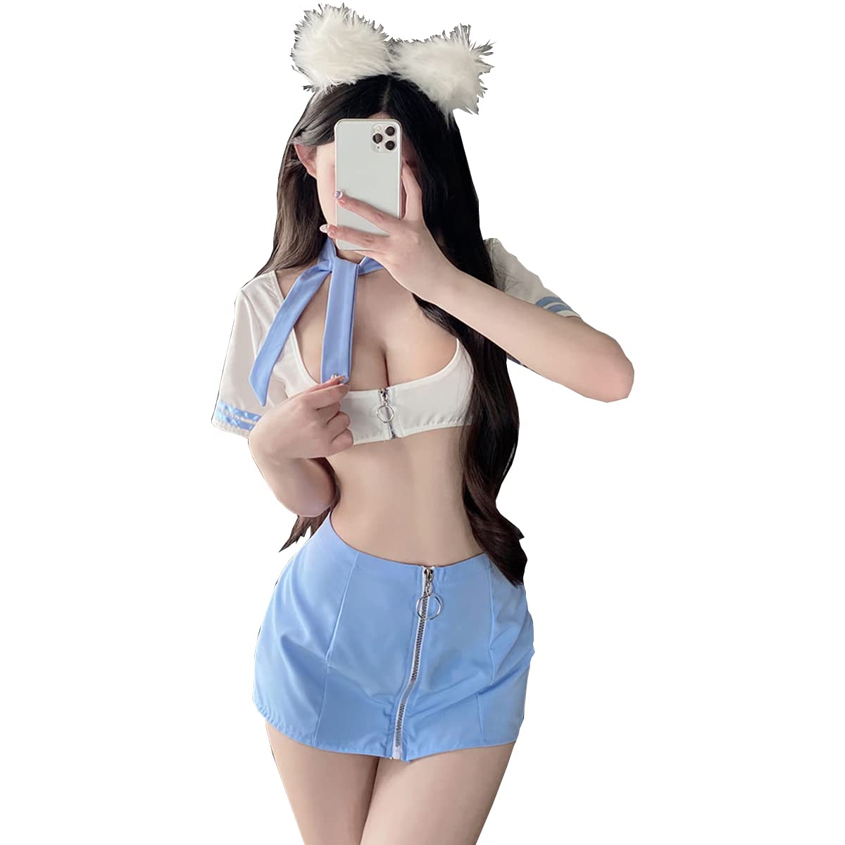 SNOMYRS School Girl Lingerie Flight Attendant Lingerie Stewardess Role Play Anime Cosplay Costume Sailor Outfit
