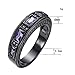 JunXin 6MM Unisex-adult European Wedding Band Ring Black Gold Plated Purple Stone Sz5-12