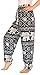 Banjamath® Women's Smocked Waist Harem Hippie Boho Yoga Palazzo Casual Pants (M,Black with Drawstring Waist)