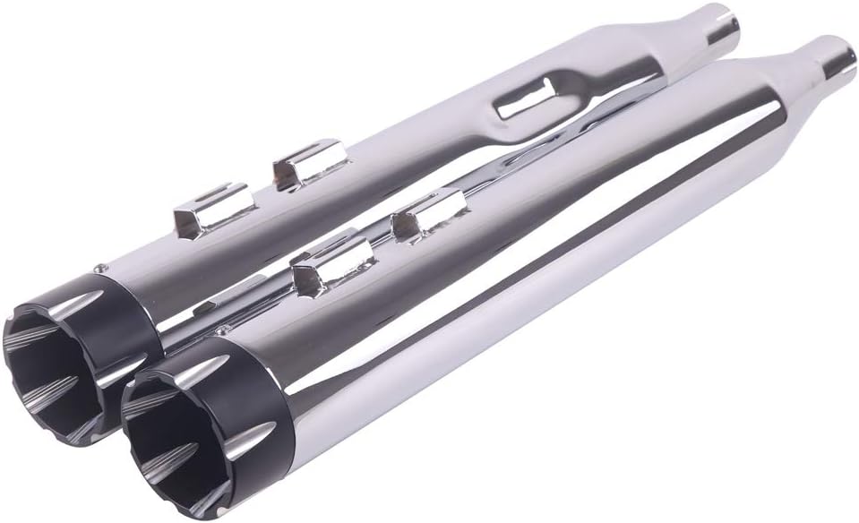 SHARKROAD Chrome 4.0" Slip Ons Muffler Exhaust For Harley Davidson
