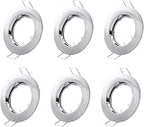 Hsthe Sea Set of 6 Recessed Light Frames Aluminium Silver GU10 50mm view 1