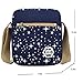 ABage Girls' Canvas Backpack Set 3 Pieces Patterned Bookbag Laptop School Backpack, Blue