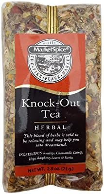 Bedtime Tea, Market Spice Knockout Tea, Relaxing Herbal Loose Leaf Sleep Time Tea. 2.5oz. Cello Bag.