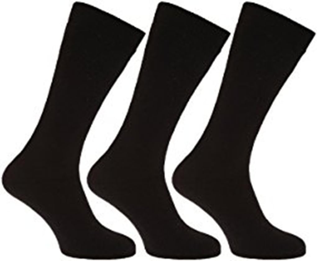 Mens Big Foot Lycra Socks Pack of 12 Pairs Size 11-14 UK (Black)