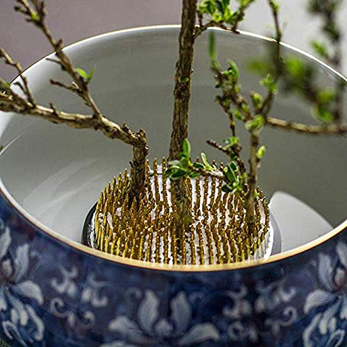 UUsave Ikebana Kenzan Flower Frog Round Flower Arranging Frog Spiky Frog Fixed Tools Art Floral Arrangement Japanese Pin Holder (Diameter 1-3/5"/40mm) - Thumbnail 3