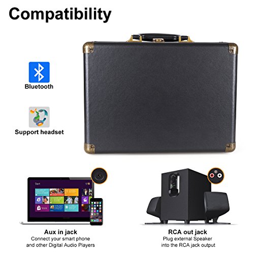 GOODNEW Vinyl Record Player Turntable, 3-Speed Portable Stereo Turntable with Built in Speakers,Support Headphone & RCA Output and AUX Input Jack (Small one, red) GOODNEW Vinyl Record Player Turntable, 3-Speed Portable Stereo Turntable with Built in Speakers,Support Headphone & RCA Output and AUX Input Jack (Small one, red)