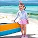 Baby/Toddler Girls Two-Pieces Swimsuit Long Sleeve Stripe UPF 50+ Sun Protection Swimwear Beachwear Set Pink