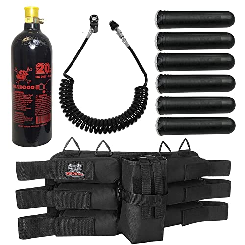 Maddog 6+1 Paintball Harness Pod Pack with Paintball Pods, 20 Oz CO2