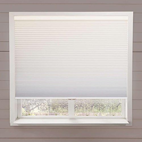Chicology Cordless Cellular Shades / window blind fabric single cell, Honeycomb Cell with Lining, Blackout - Secret Mist, 30"W X 64"H