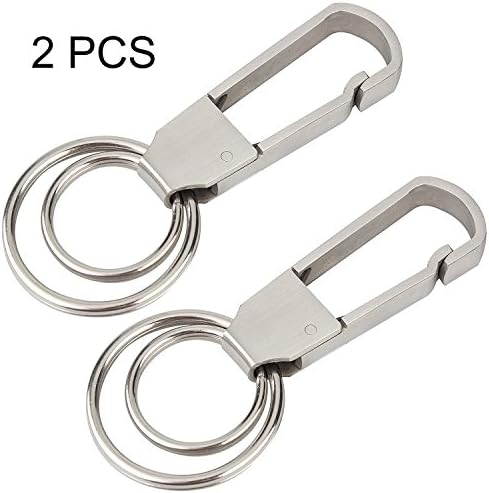 Cy3Lf Keychain, 2 Pack Heavy Duty Stainless Steel Key-Clips with Belt Hook