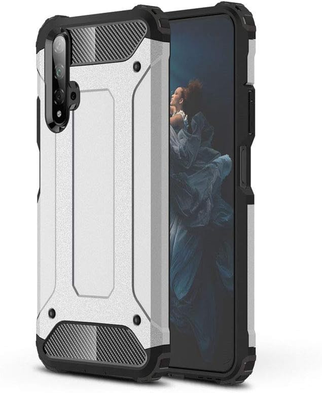 LAGUI compatible for Huawei nova 5T case, Double Layer Professional Anti-collision Outdoor Cover, silver