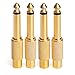 NANYI 1/4 to RCA, RCA to 1/4 Adapter RCA Female to 6.35mm 1/4 inch Male Mono TS Interconnect Audio Adapter Conversion Plug Adaptor Gold Plated-4 Pack
