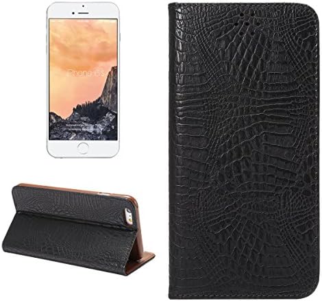 Iphone 6/6s Plus Alligator Pattern Leather Case Pattern Magnetic Flip Leather with TPU Wallet Card Slot Stand Cover Case for Samsung Iphone 6/6s Plus (Black)