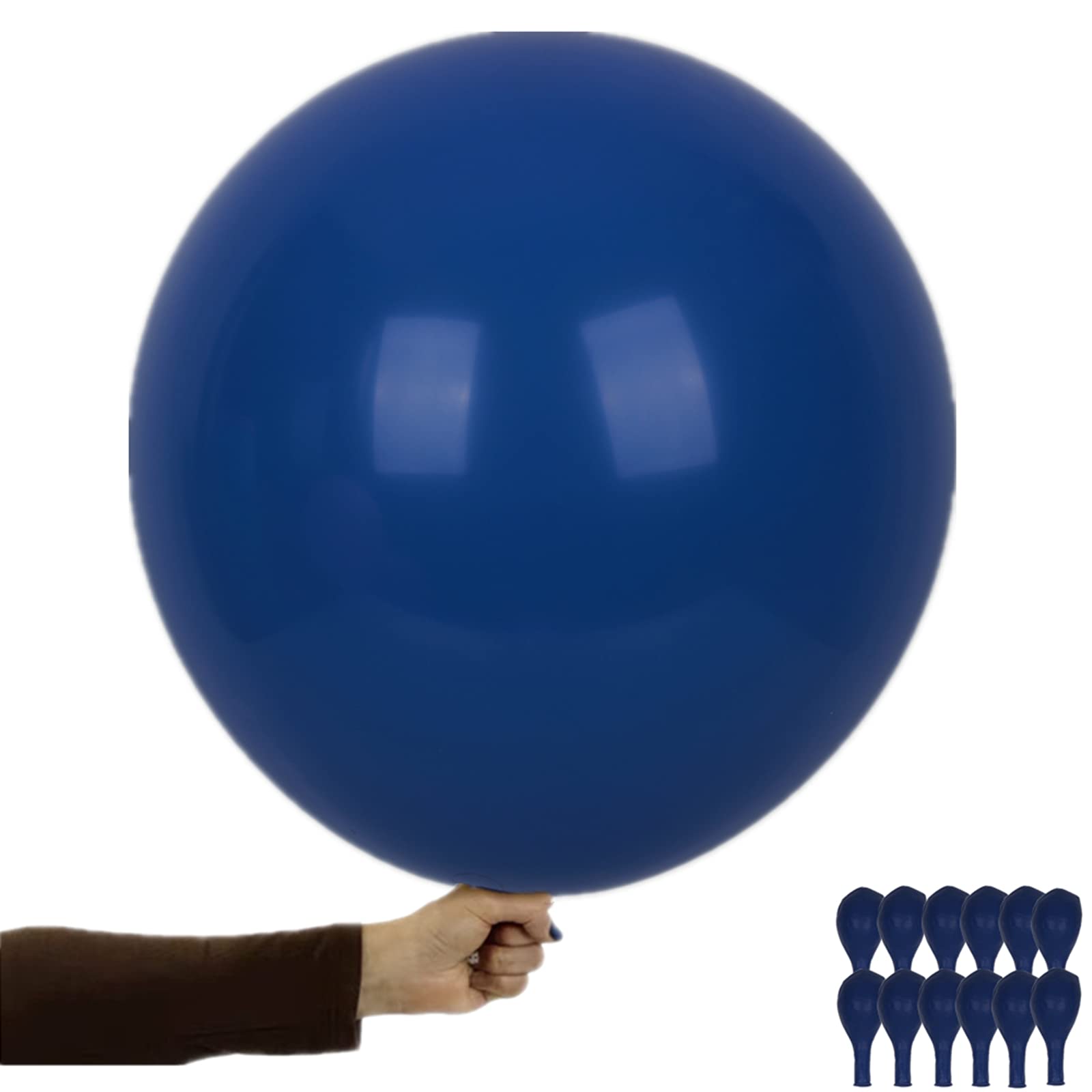 12 Pcs 18 Inch Dark Blue Balloons - Thick Latex Balloons for Romantic, Wedding, Birthday, Halloween, Christmas, Baby Shower & Carnival