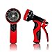 garDspo Garden Hose Nozzle, Best 9 Settings Hose Nozzle That fits USA Standard Garden Hose. Perfect Water Hose Nozzle for Garden, Washing Cars and Pets. (Red)