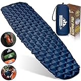 OutdoorsmanLab Ultralight Sleeping Pad - Ultra-Compact for Backpacking, Camping, Travel w Air-Support Cells Design (Blue)