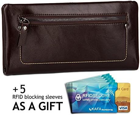 Slim Womens Wallet Clearance Sale Card Holder Clutch with Wrist Strap Coffee