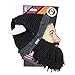 Beard Head Viking Looter Beard Beanie - Funny Knit Horned Hat w/Fake Beard Black