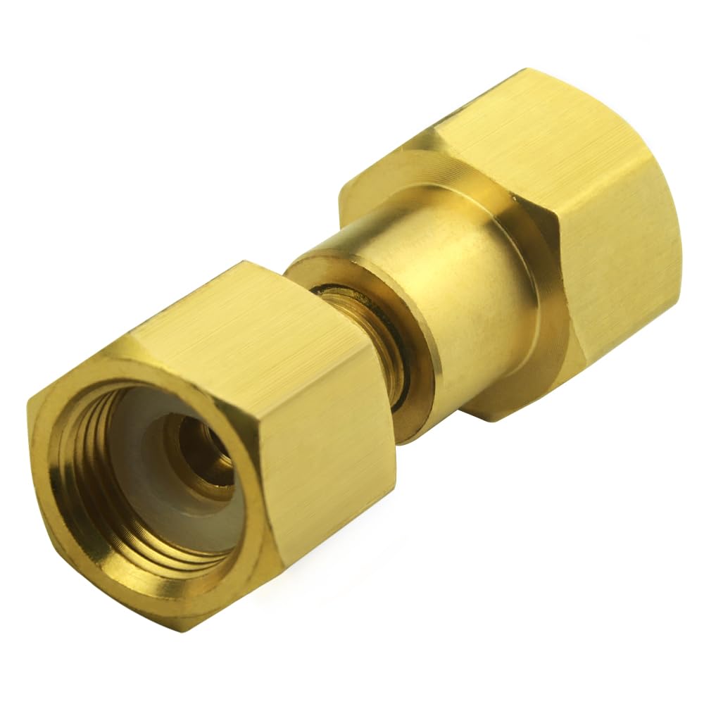 XINGYHENG Hex Brass Female Pipe Fitting Thread Straight Pressure Reducing Valve Connector CGA-320 to CGA-580 - CO2 Reducing Pipe Nut Fittings NPT1/4 Tank to Argon Pressure Regulator