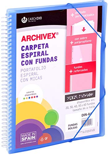 Carchivo Archivex Star 20-Pocket Spiral Binder - Blue