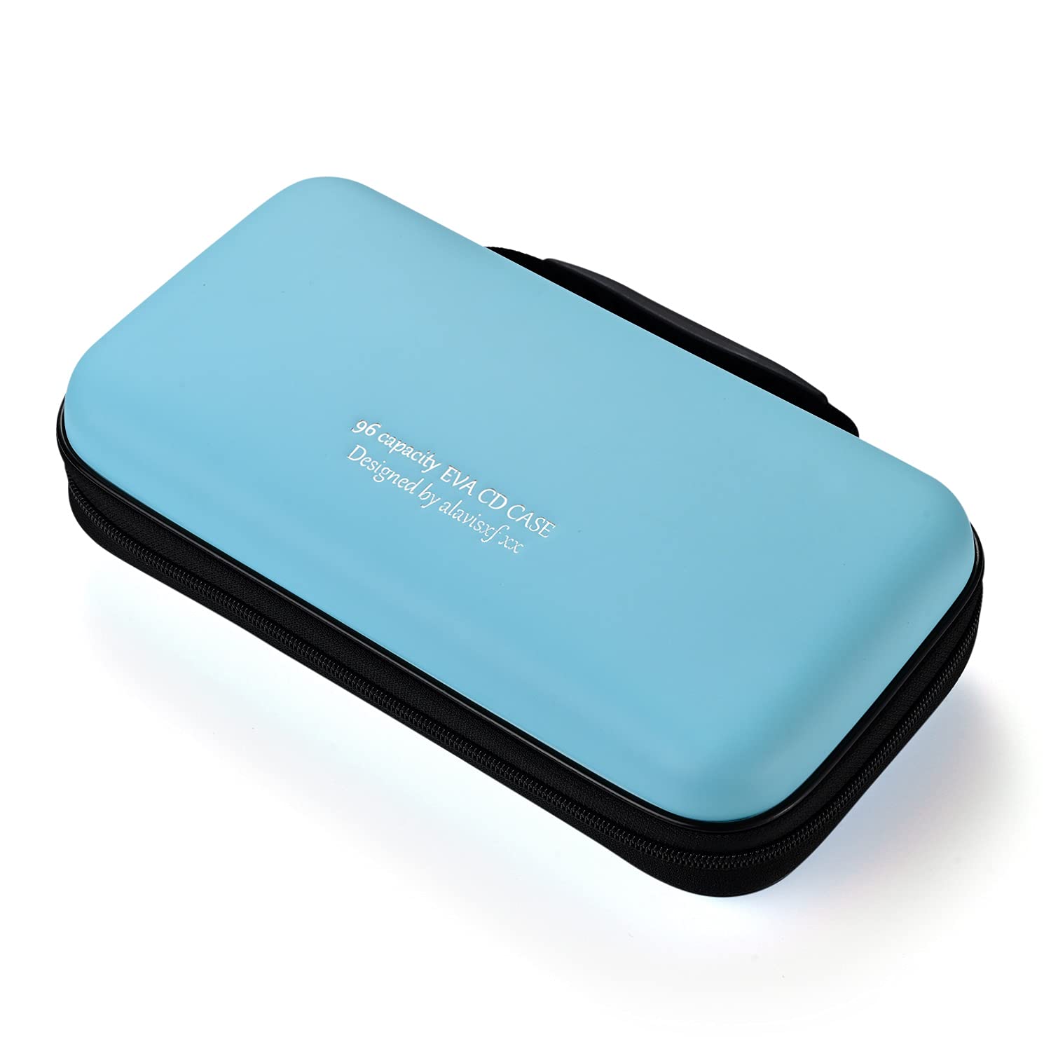 LIOVODE DVD Case, 96 Capacity EVA CD Case Holder Storage Organizer Portable Protective DVD Disc Wallet Holder for Car (96 Capacity, Sky blue96)