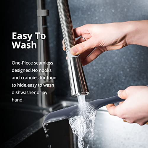 J & M Silicone Spatulas Nonstick Cookware,4 Pack No BPA Safe Spatula Set,Heat Resistant Up 230℃ Kitchen Pancake, Eggs,Fish,Omelet Utensils Set,Multifunctional Spatula Shovel Scraper, Black (M-02)