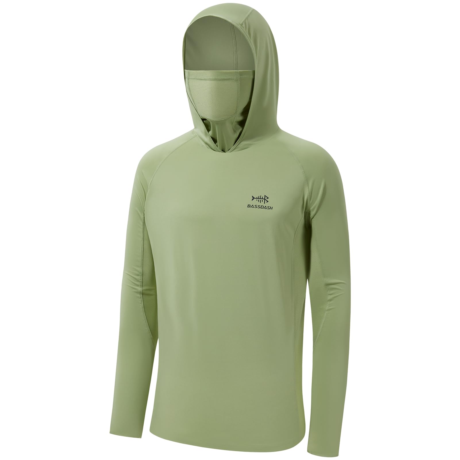 BASSDASH UPF 50+ Men’s Long Sleeve Fishing Shirt with Mask UV Neck Gaiter Hoodie Image