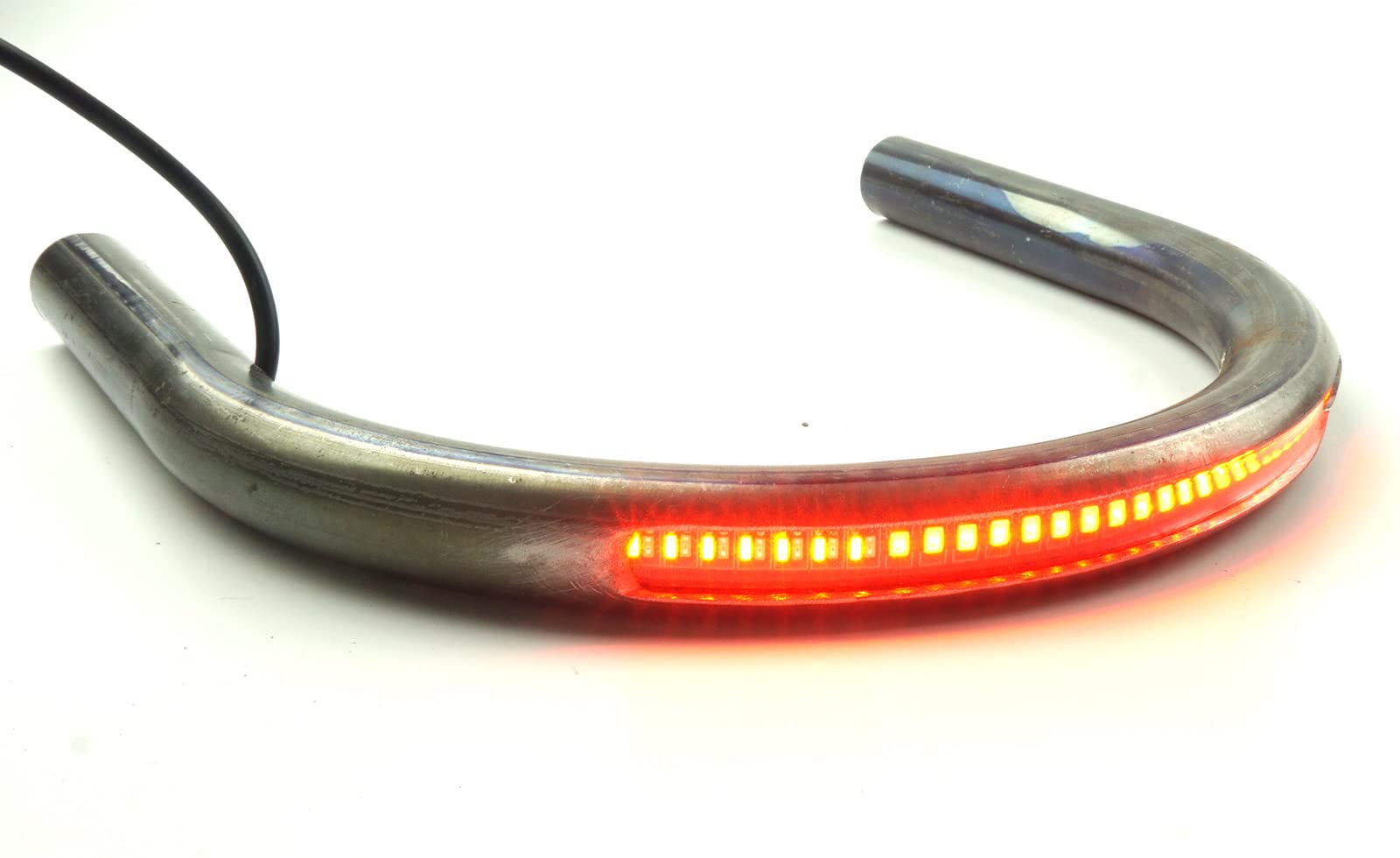 Photo 1 of TADAFA Retro Motorcycle Cafe Racer Seat Frame Hoop Brat Loop with LED Strip Brake Light Tail Light Turn Singal (7/8 inch Tube/Flat Loop/Width 195mm/7.68in)