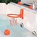 Bath Toy Basketball Hoop & Balls Playset(2 in 1 Design), with 4 balls and Mesh Bag, Bathroom Slam Dunk&Bathtub Shooting Game Gadget, for Kid Boy Girl Child Gift, With Strong Suction Cup and Magic Rop