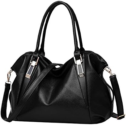 Womens Luxury Handbag Top-Handle Shoulder Bag (Black)