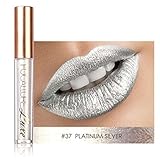 10 Colors Diamond Lipstick Matte Lipstick Metallic Lip Glosses Set Lip Toppers Waterproof Long Lasting Shimmer Nude Liquid Makeup Kit Tint Pigmented - #37
