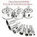 BABAN Diamond Drill Bit Set Hole Saw Kits Pack of 10 Sizes 8mm 10mm 14mm 16mm 18mm 22mm 26mm 38mm 45mm 50mm