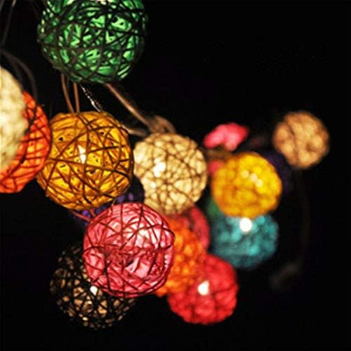 Jindal Party Land Battery Powered Rattan Ball String Lights with 3AA Case Festival Decoration Light (Multicolour)