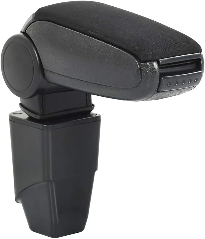 Accoudoir De Voiture Réglable Avec Compartiment De Rangement - Compatible Ford Fiesta MK7 - Noir, Matériau ABS Et Polyester