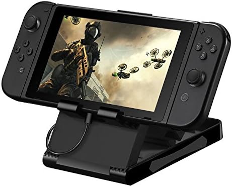 KJH Compact Playstand Destop Stand Bracket for Nintendo Switch NX NS Console - Black