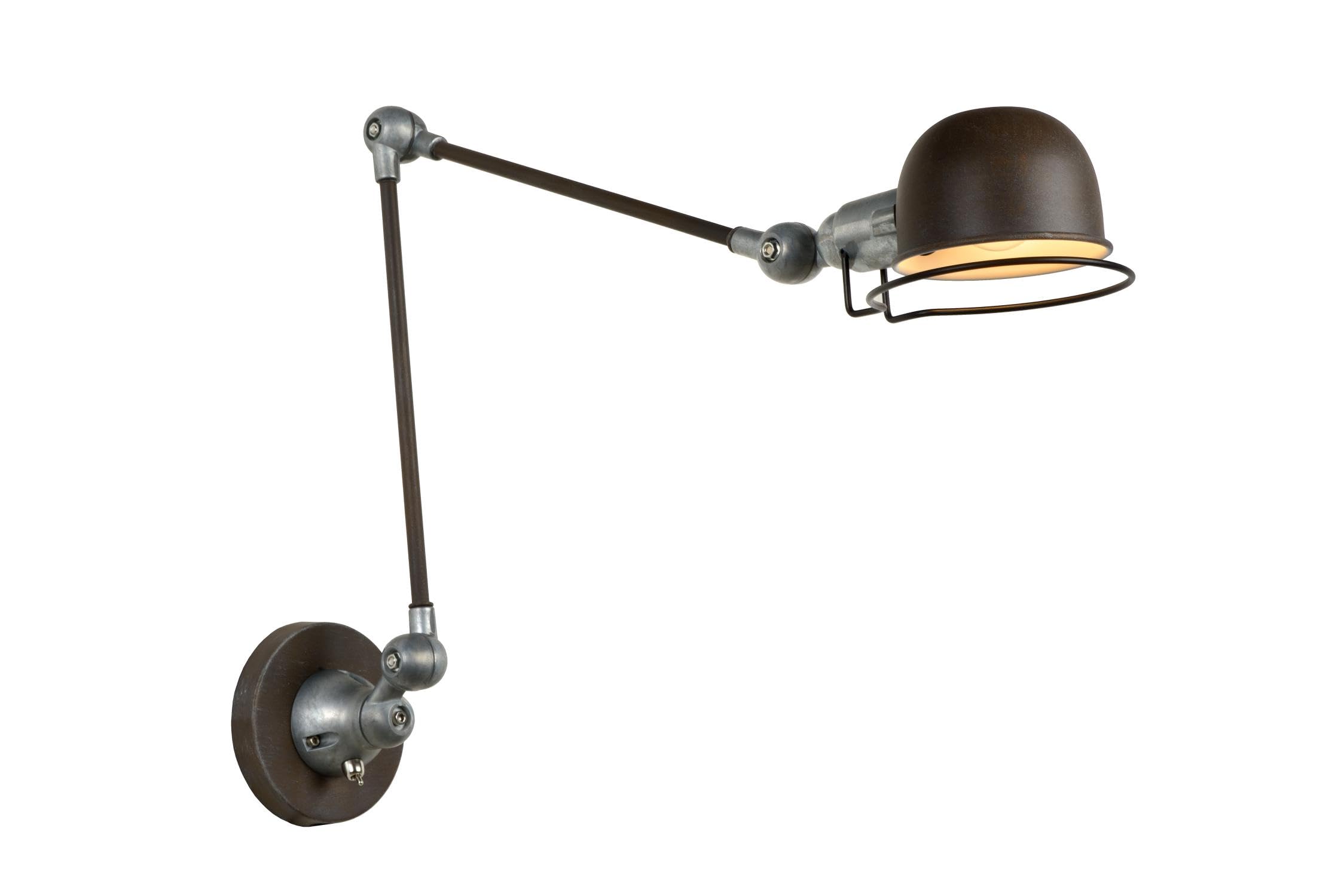 LUCIDE Honore - Wall Light - 1xE14 - Rust Brown