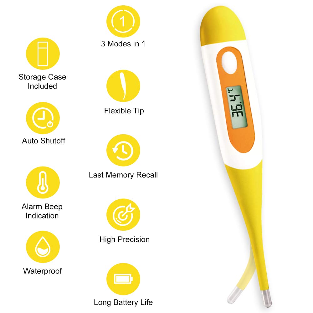 EasyHome Digital Oral Thermometer, Rectal or Underarm Body Temperature