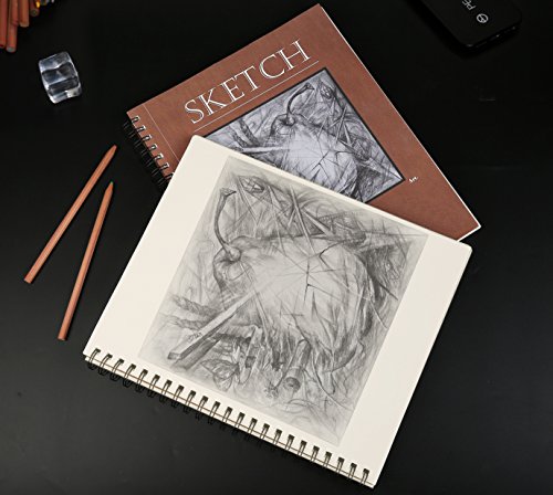 Sketch Pad with Side Bound Spiral 9x12 Inches 120 Sheets Sketch Book for Drawing