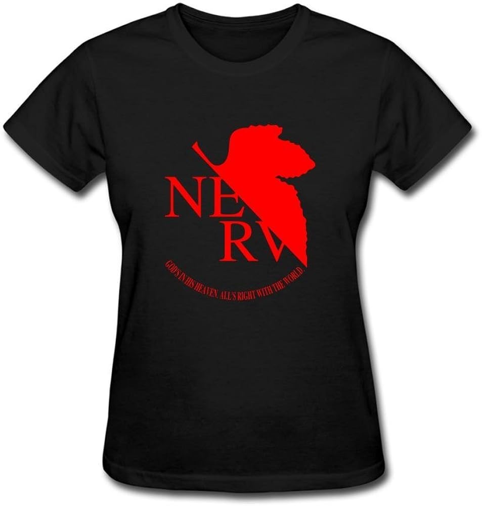 SUNRAIN Women's Neon Genesis Evangelion Anime Logo T Shirt
