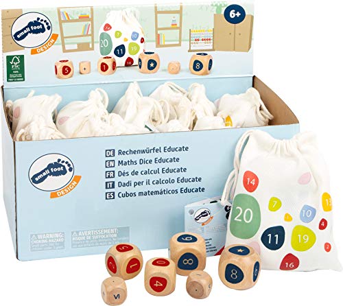 Small Foot 11368 Educate Wooden Maths Cube Display, FSC 100%-certified, learning toy for maths fans