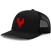 Custom Mesh Cap Hat Embroidered Red Rooster in A Poultry Embroidery Trucker Hats for Men & Women Cotton