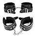 10 PCS Bed Restraints Bondage Kit with Adjustable Fur Leather Cullfs Set /Rope /Blindfold /Mouth Gag / Magic Wand / Cross Strap For Couples