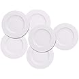 EasyDancing 6pcs Salad Dessert Plate 7.5inch White Porcelain Dinner with Round Flat Design Good for the Gift