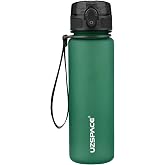 Tomotato Water Bottle 1000ml, Leakproof Tritan Plastic Dark Green | Portable Water Bottle, Easy Open Lid for Gym Travel Office School Hydration