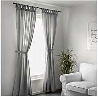 Ikea Lenda 2 Gardinen Raffhalter In Grau 140x300cm Amazon De