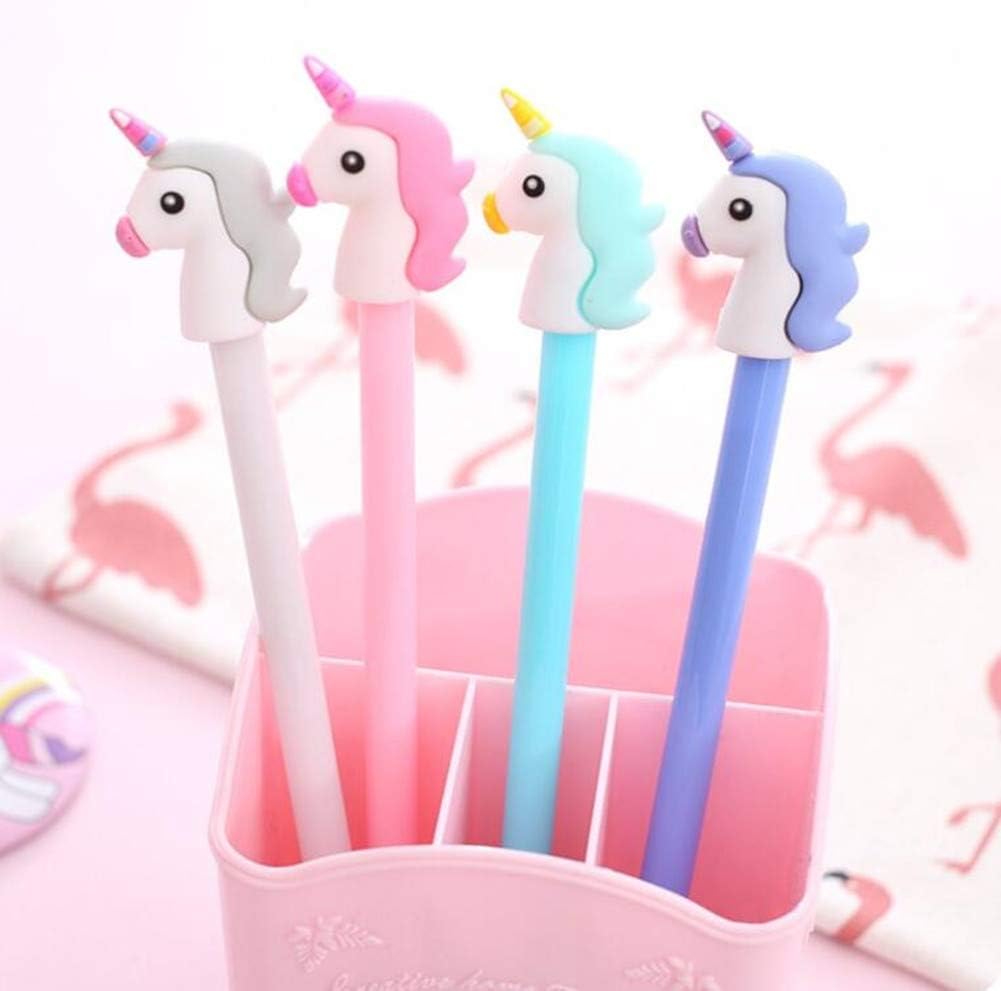 16 PCS Unicorn Pens Cute Pens Toshine Unicorn Gel Ink Roller Ball Pens Shaped Gel Black Ink Pens Unicorn Gifts Ballpoint Pen Fine Point for Kids Girls Children Students Teens Women Black (0.5mm)