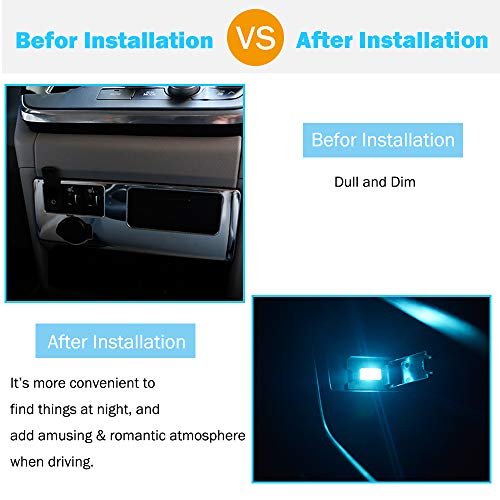 BukNikis USB Simple Atmosphere Lights USB Car Interior Accessories Lighting - Universal (Aqua Ice Blue, 2 pcs)