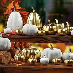 DomeStar 22PCS Decorative Pumpkins, Artificial