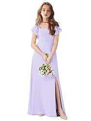 Junior Bridesmaid Dress for Wedding Ruffle Short